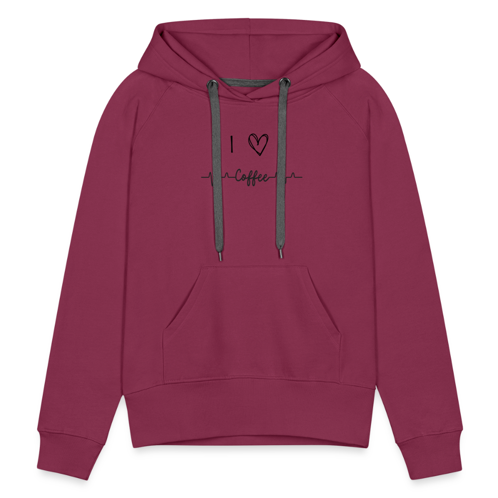 Frauen Premium Hoodie - I love Coffee - Bordeaux