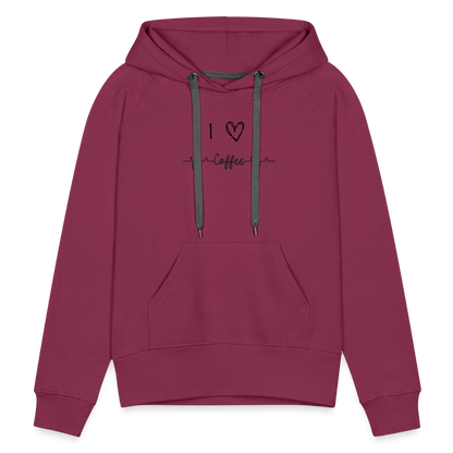 Frauen Premium Hoodie - I love Coffee - Bordeaux