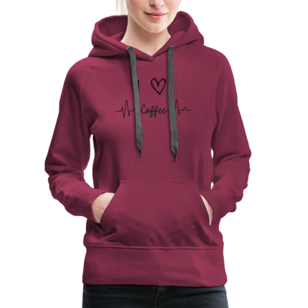 Frauen Premium Hoodie - I love Coffee - Bordeaux