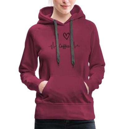 Frauen Premium Hoodie - I love Coffee - Bordeaux