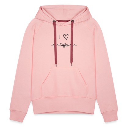 Frauen Premium Hoodie - I love Coffee - Kristallrosa