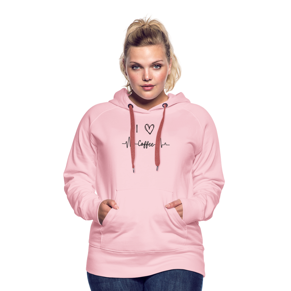 Frauen Premium Hoodie - I love Coffee - Kristallrosa