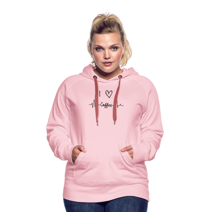 Frauen Premium Hoodie - I love Coffee - Kristallrosa