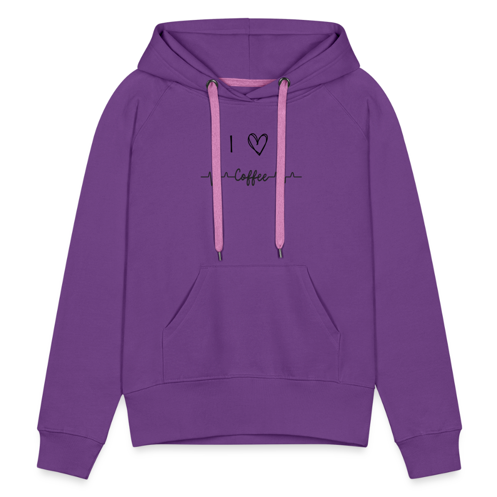 Frauen Premium Hoodie - I love Coffee - Purple