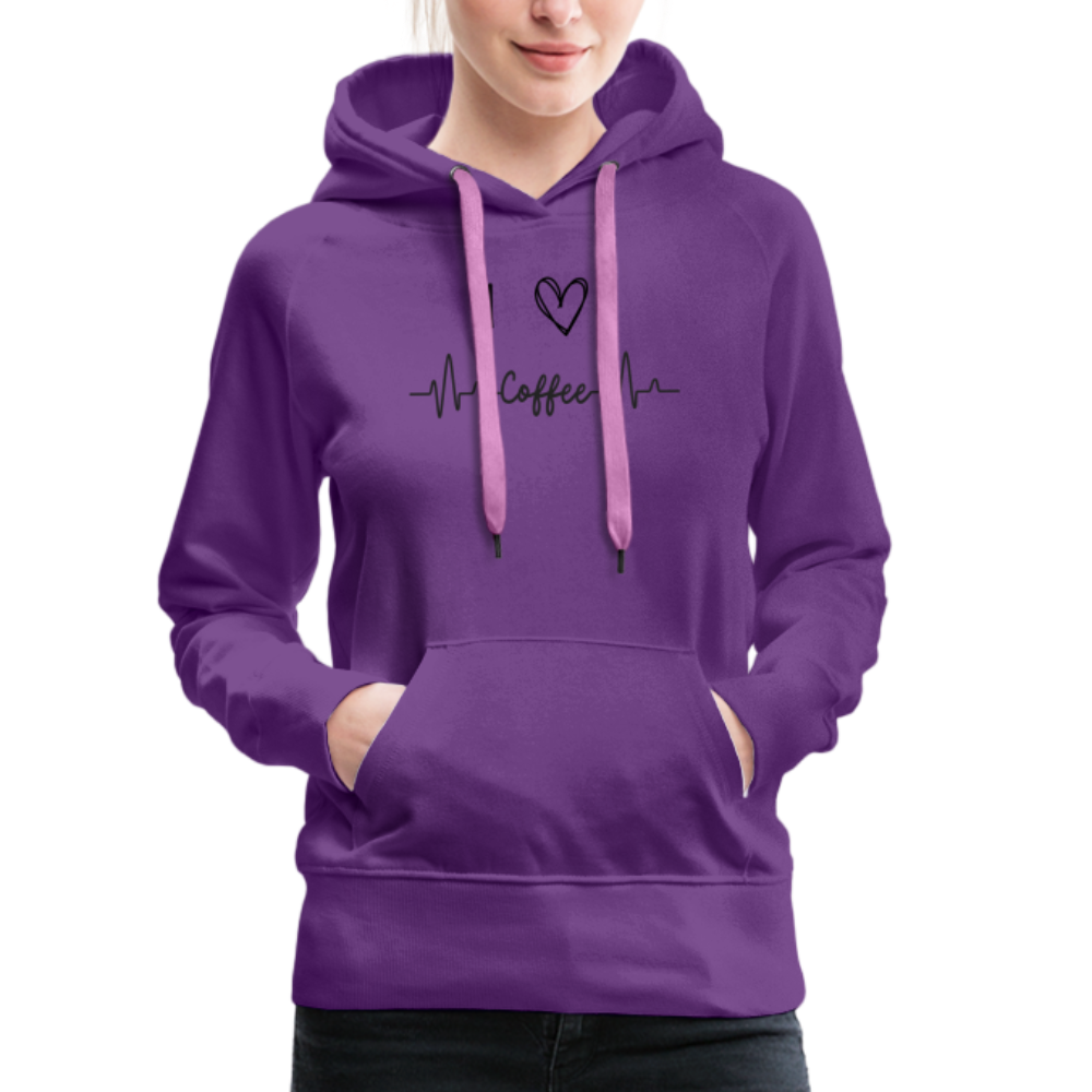 Frauen Premium Hoodie - I love Coffee - Purple