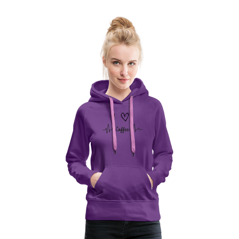 Frauen Premium Hoodie - I love Coffee - Purple