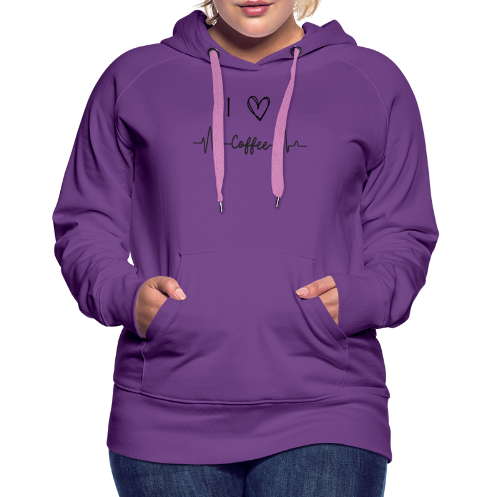 Frauen Premium Hoodie - I love Coffee - Purple