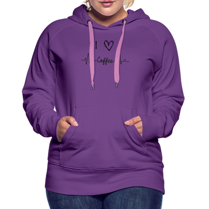 Frauen Premium Hoodie - I love Coffee - Purple