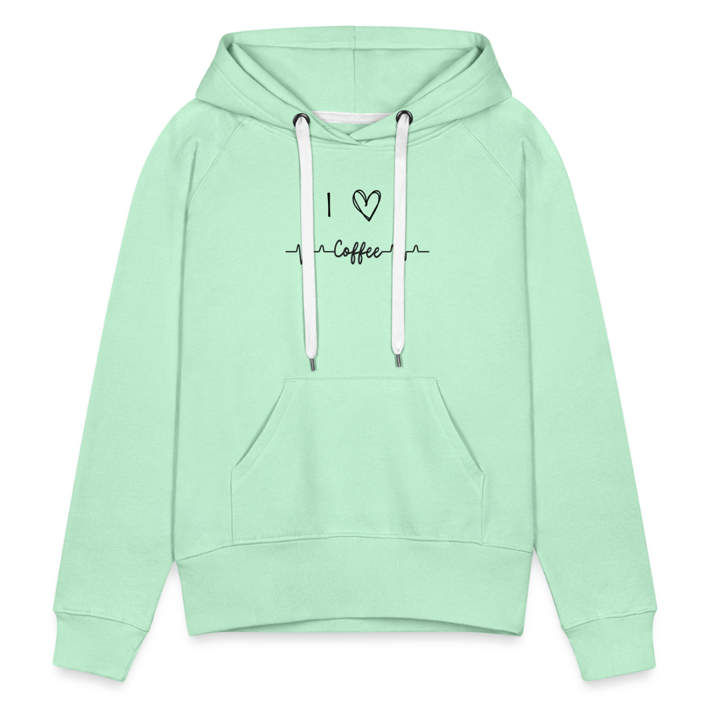 Frauen Premium Hoodie - I love Coffee - helles Mintgrün