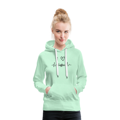 Frauen Premium Hoodie - I love Coffee - helles Mintgrün