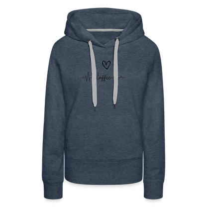 Frauen Premium Hoodie - I love Coffee - Jeansblau