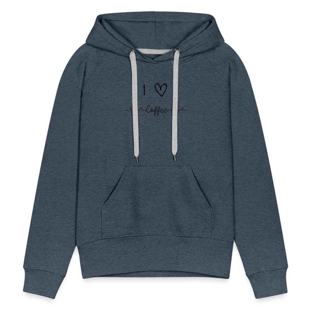 Frauen Premium Hoodie - I love Coffee - Jeansblau