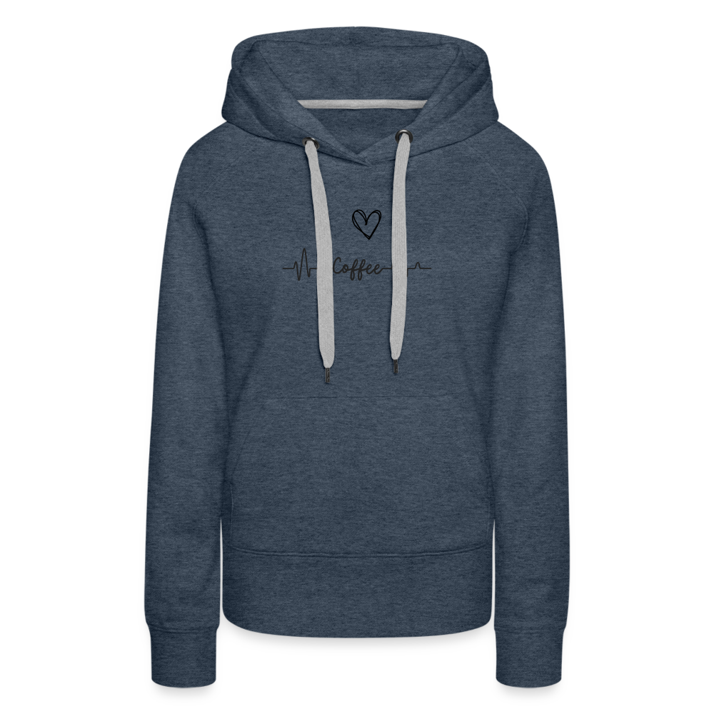 Frauen Premium Hoodie - I love Coffee - Jeansblau