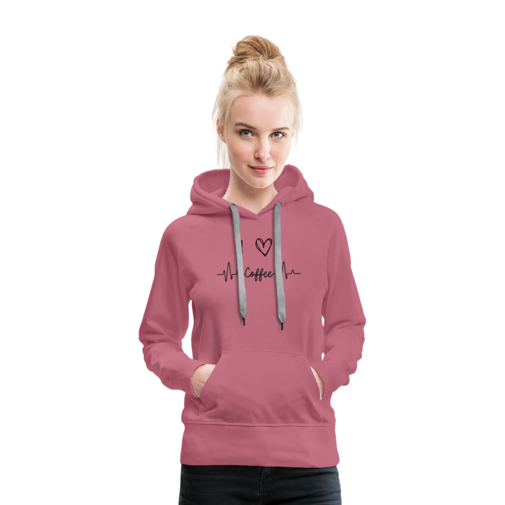 Frauen Premium Hoodie - I love Coffee - Malve