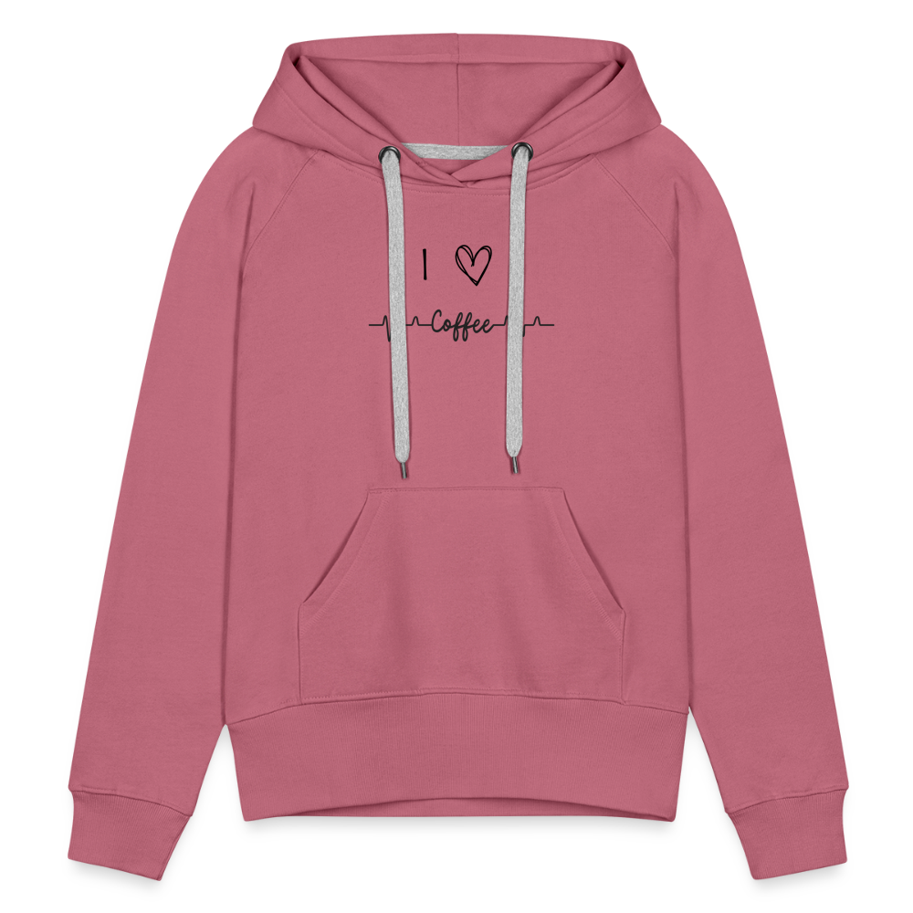 Frauen Premium Hoodie - I love Coffee - Malve