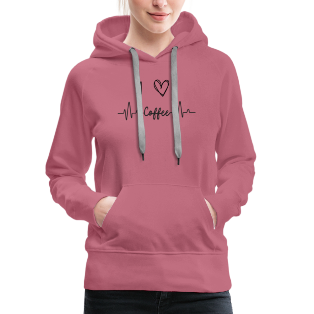 Frauen Premium Hoodie - I love Coffee - Malve