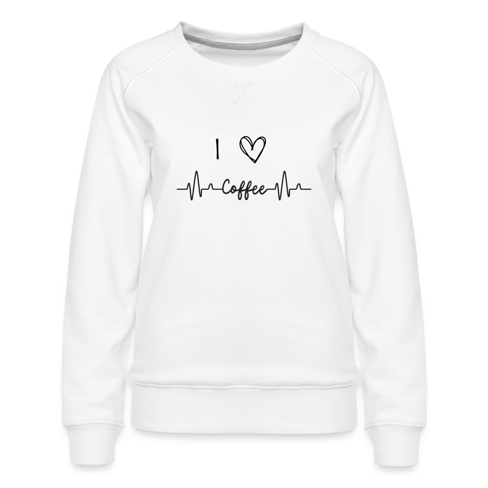 Frauen Premium Pullover - I love Coffee - weiß