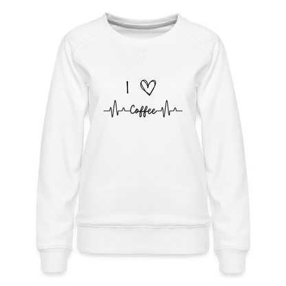 Frauen Premium Pullover - I love Coffee - weiß