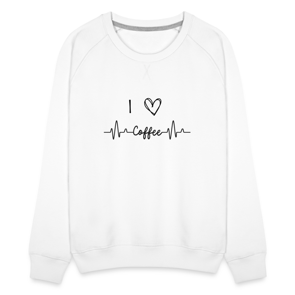 Frauen Premium Pullover - I love Coffee - weiß