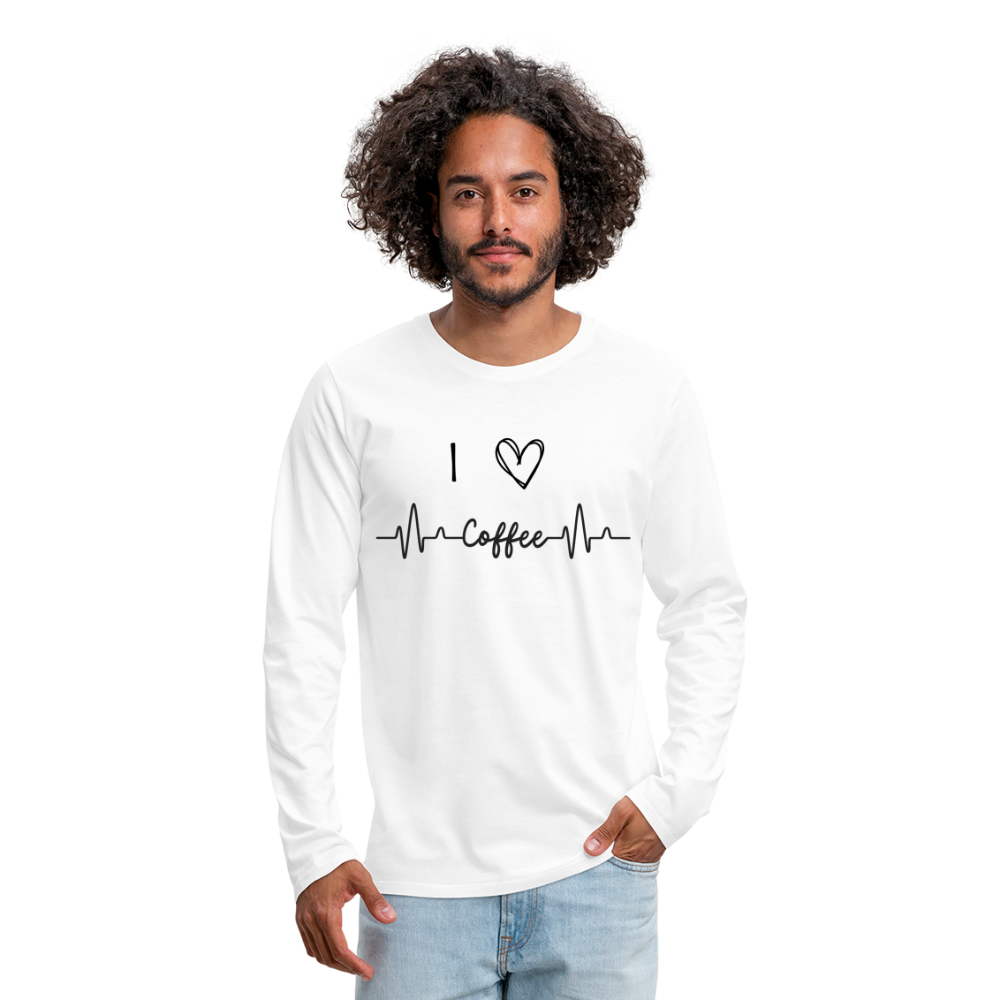 Männer Premium Langarmshirt - I Love Coffee - weiß