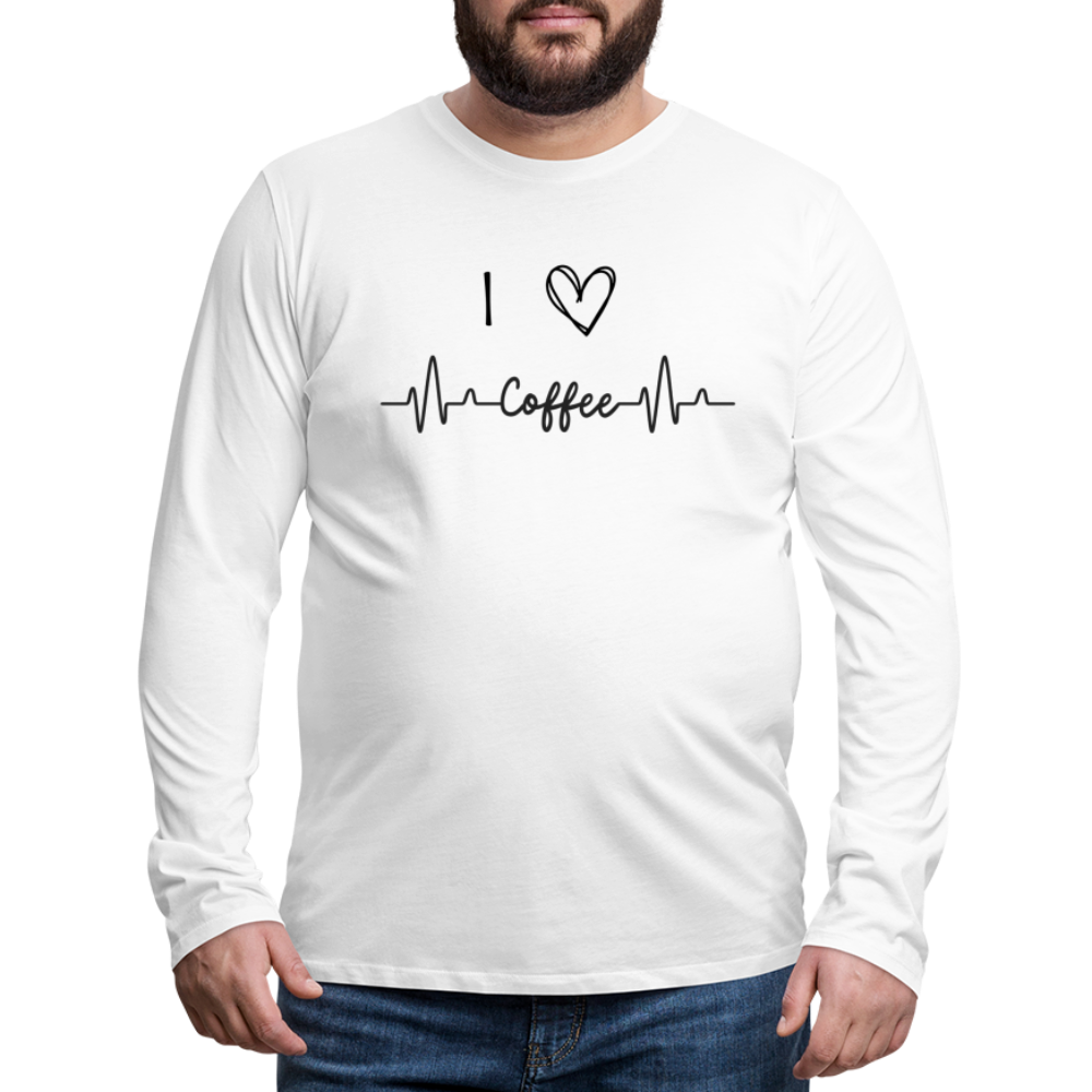 Männer Premium Langarmshirt - I Love Coffee - weiß