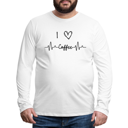 Männer Premium Langarmshirt - I Love Coffee - weiß