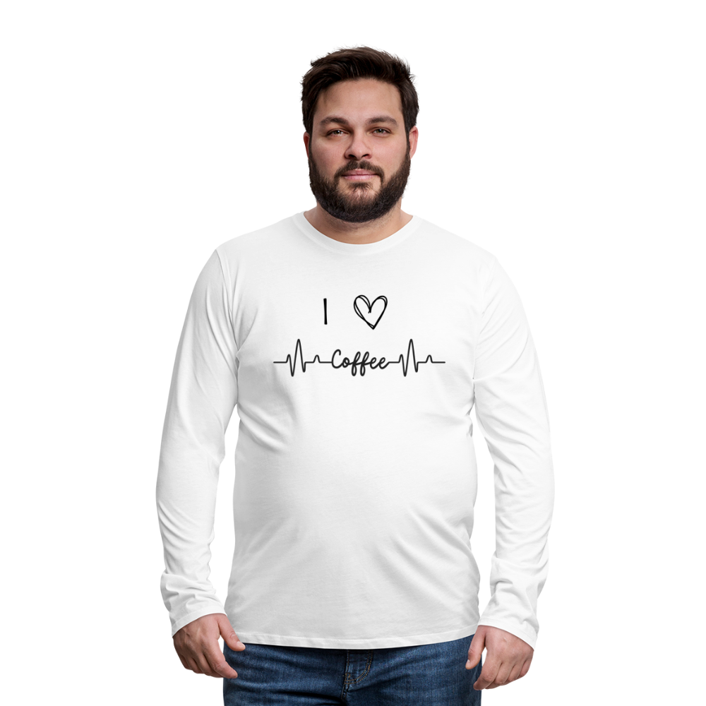 Männer Premium Langarmshirt - I Love Coffee - weiß