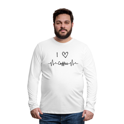 Männer Premium Langarmshirt - I Love Coffee - weiß