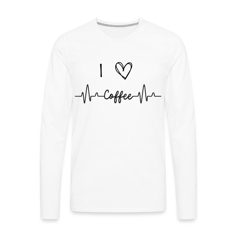 Männer Premium Langarmshirt - I Love Coffee - weiß