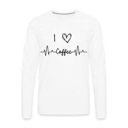 Männer Premium Langarmshirt - I Love Coffee - weiß