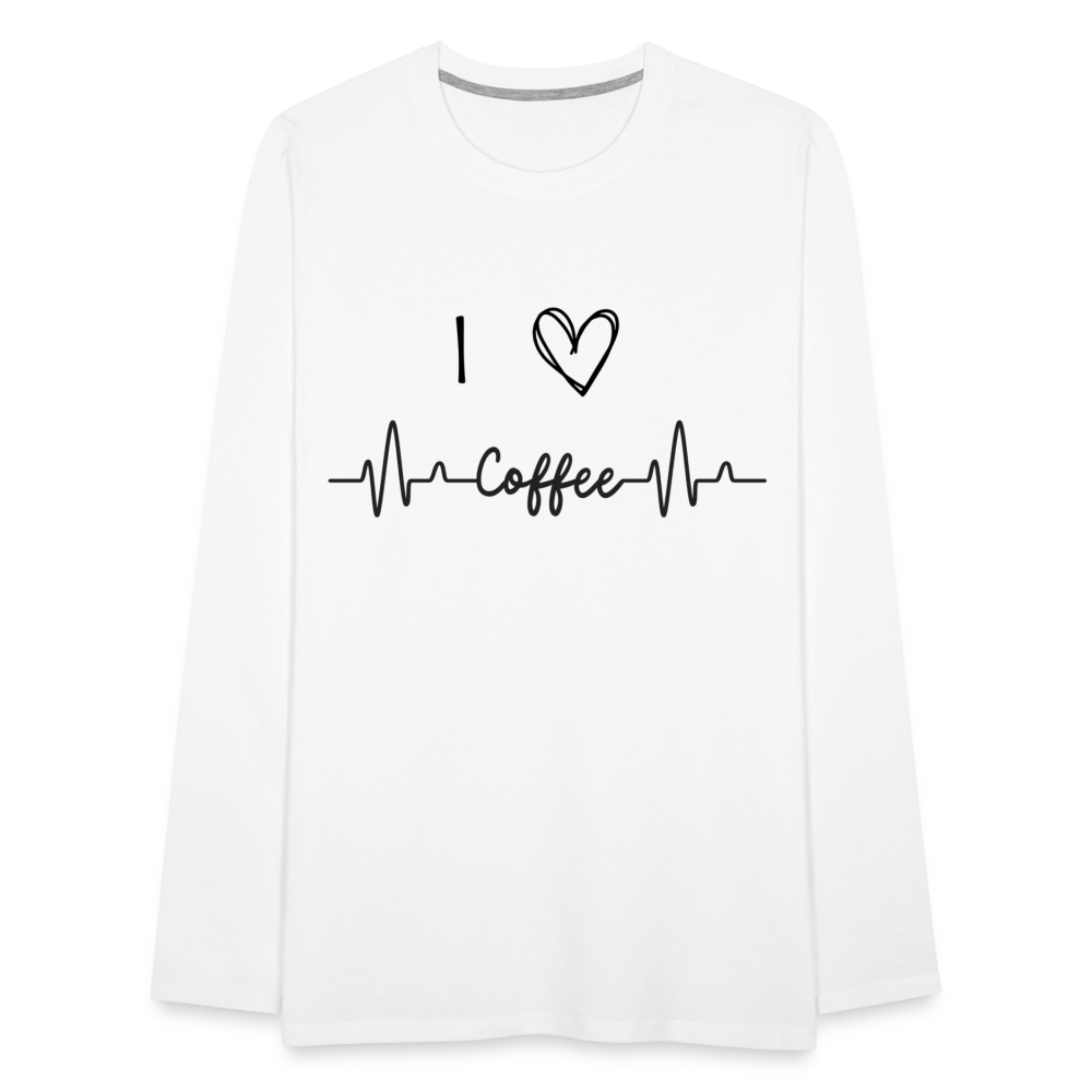 Männer Premium Langarmshirt - I Love Coffee - weiß