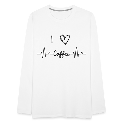 Männer Premium Langarmshirt - I Love Coffee - weiß