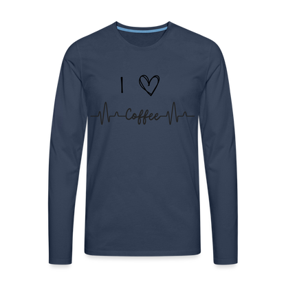 Männer Premium Langarmshirt - I Love Coffee - Navy