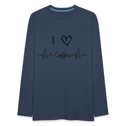 Männer Premium Langarmshirt - I Love Coffee - Navy