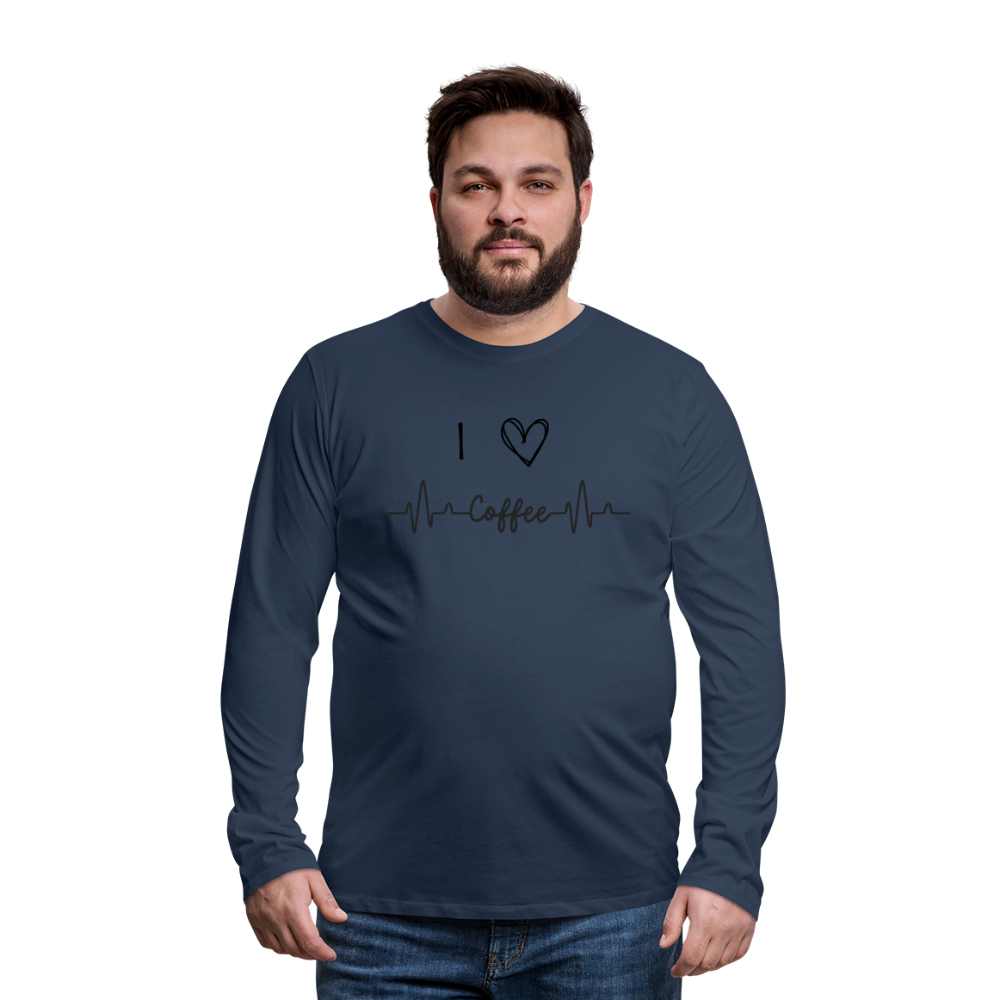 Männer Premium Langarmshirt - I Love Coffee - Navy