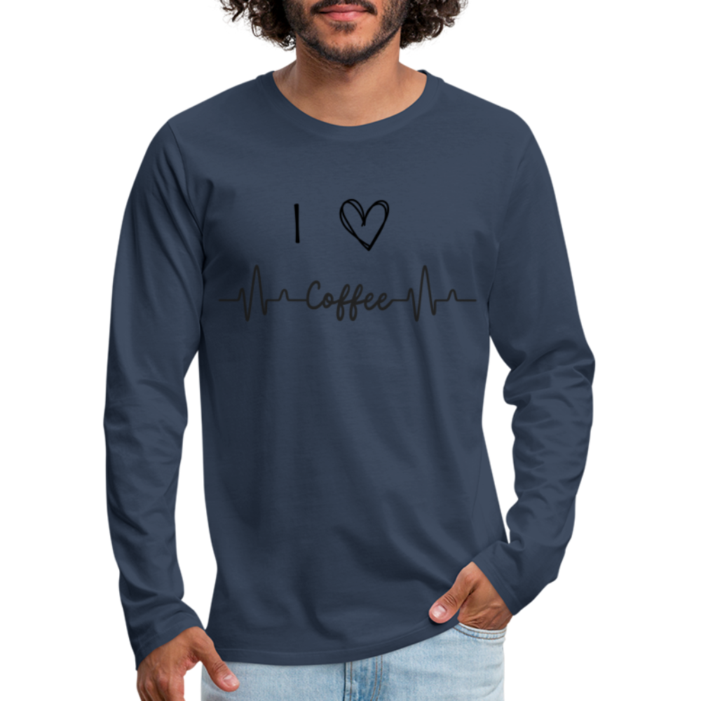 Männer Premium Langarmshirt - I Love Coffee - Navy