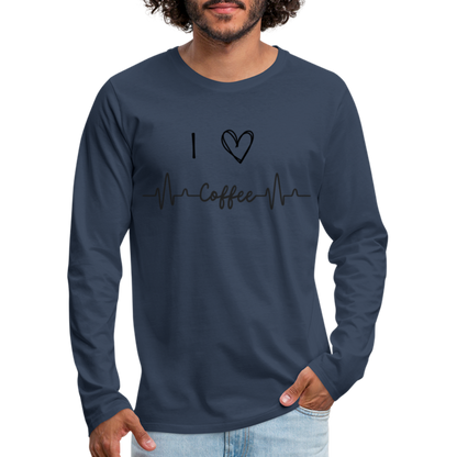 Männer Premium Langarmshirt - I Love Coffee - Navy