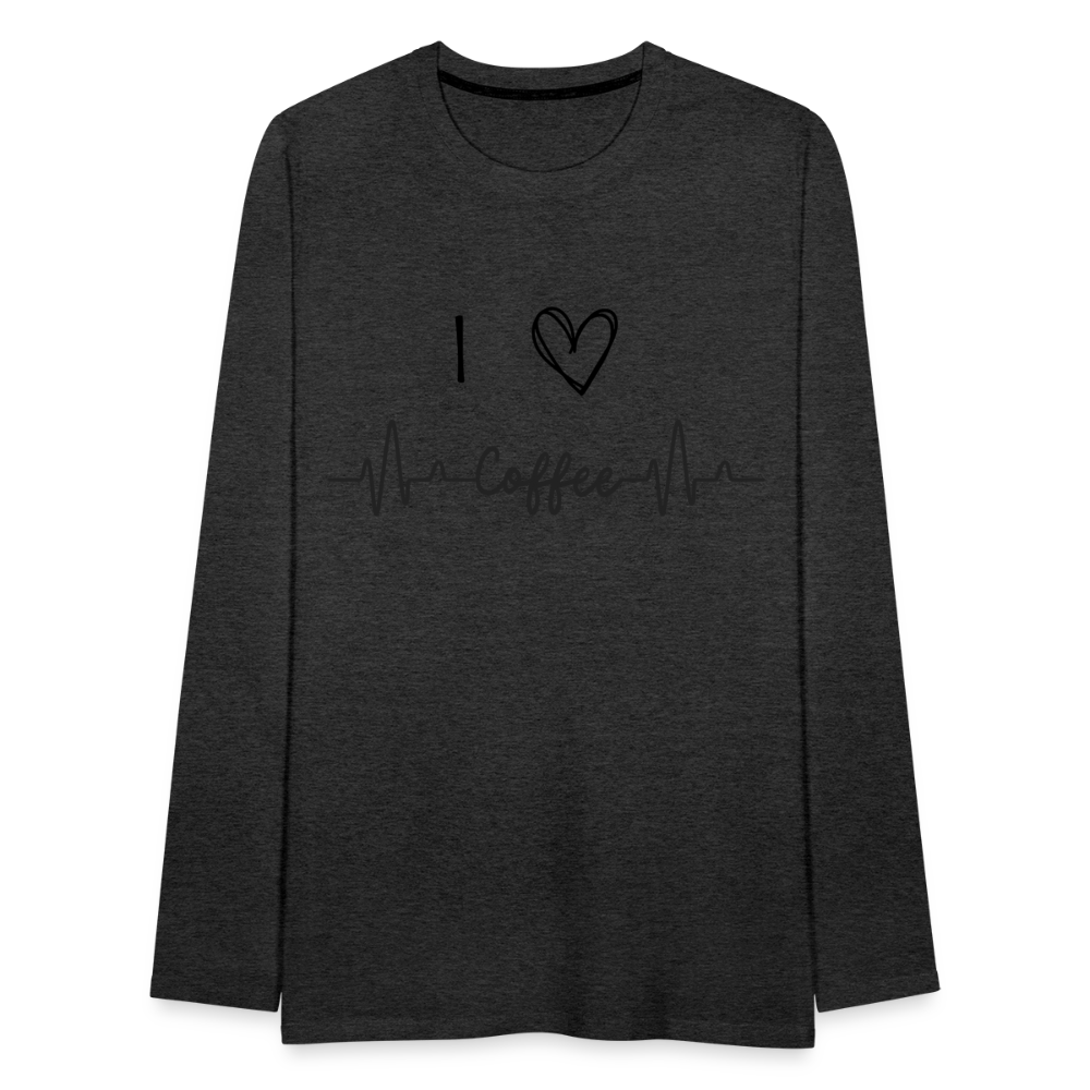 Männer Premium Langarmshirt - I Love Coffee - Anthrazit