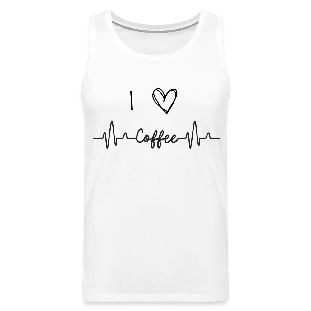 Männer Premium Tank Top - I Love Coffee - weiß