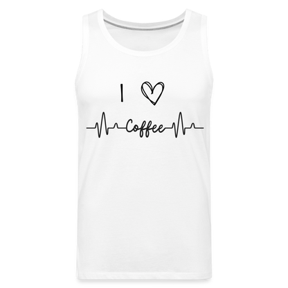 Männer Premium Tank Top - I Love Coffee - weiß