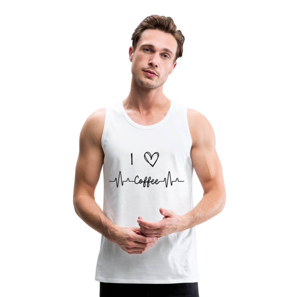 Männer Premium Tank Top - I Love Coffee - weiß