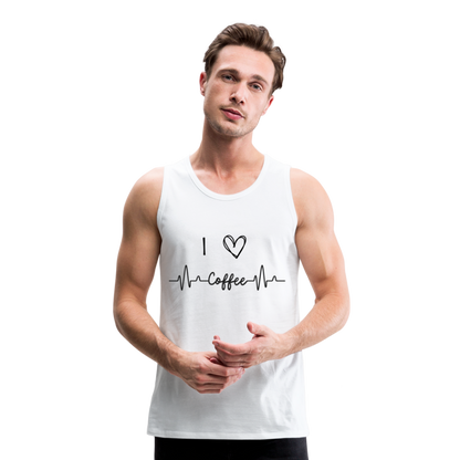 Männer Premium Tank Top - I Love Coffee - weiß