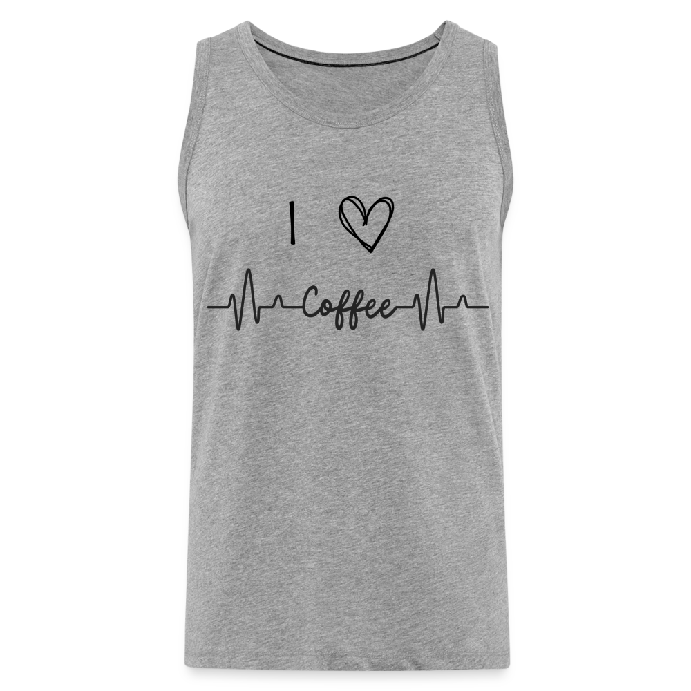 Männer Premium Tank Top - I Love Coffee - Grau meliert