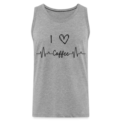 Männer Premium Tank Top - I Love Coffee - Grau meliert