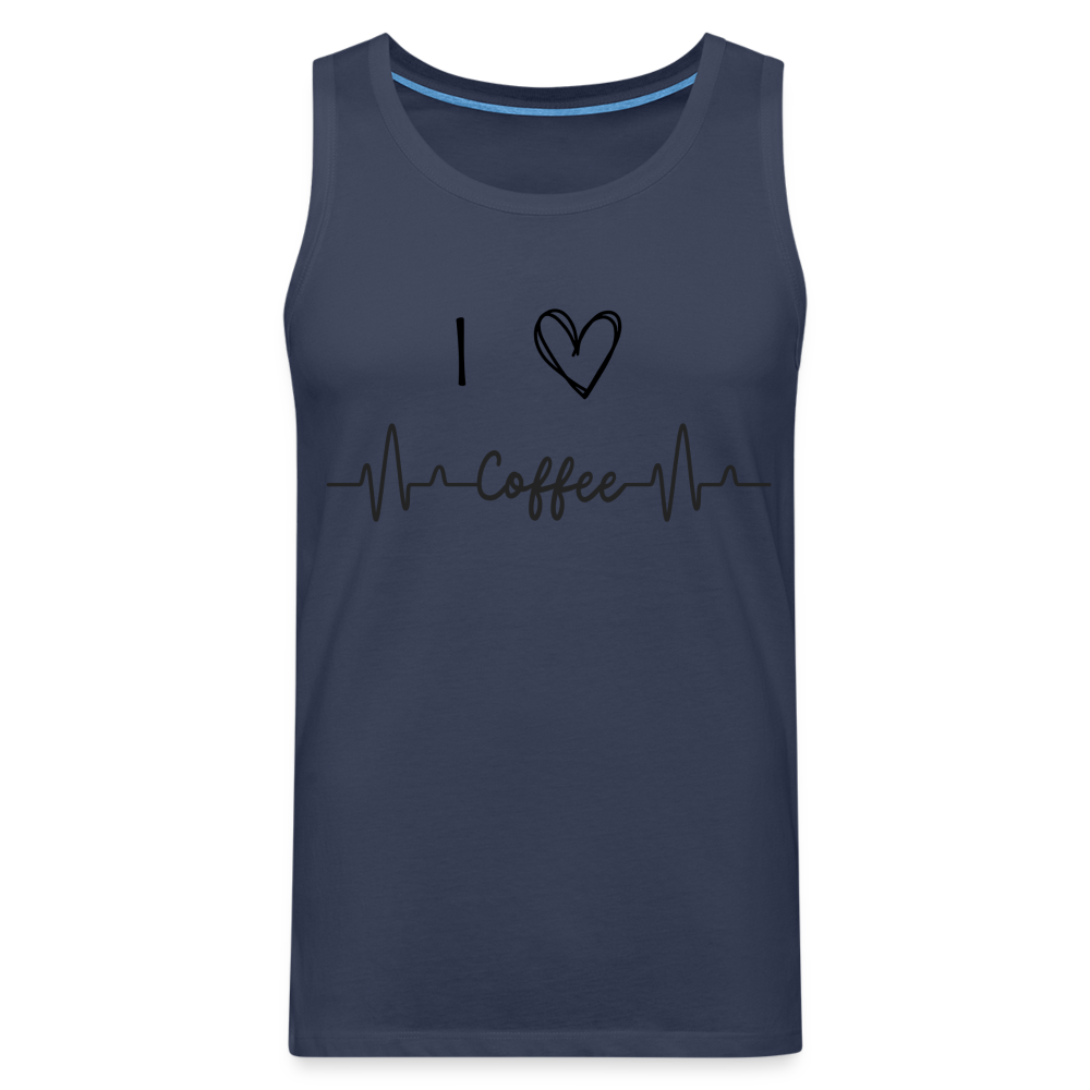 Männer Premium Tank Top - I Love Coffee - Navy