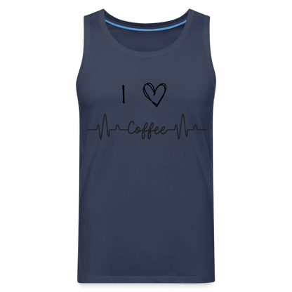 Männer Premium Tank Top - I Love Coffee - Navy