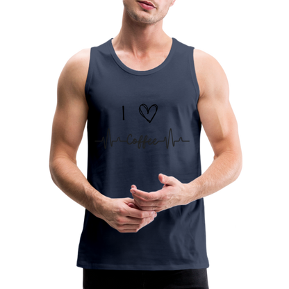 Männer Premium Tank Top - I Love Coffee - Navy