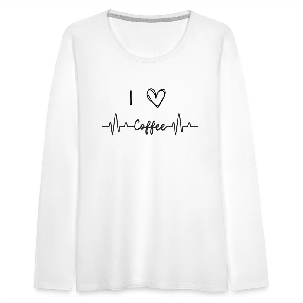 Frauen Premium Langarmshirt - I Love Coffee - weiß