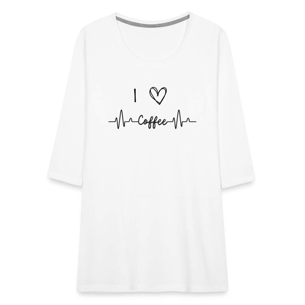 Frauen Premium 3/4-Arm Shirt - I love Coffee - weiß