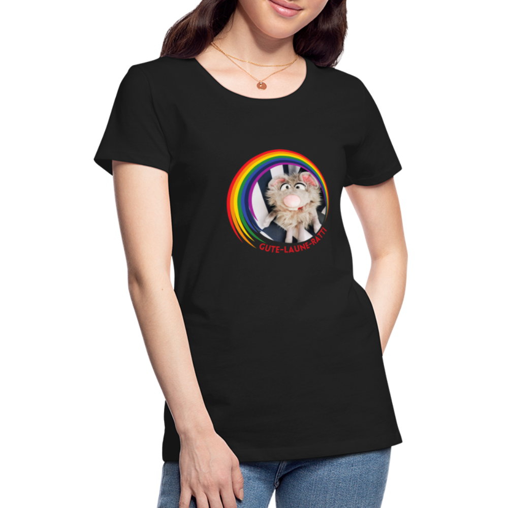 Frauen Premium T-Shirt - Gute Laune Ratti - Schwarz